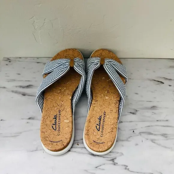 Clark’s Eliza Shore Slide Blue Sandals Women’s Size 7 - Picture 6 of 11